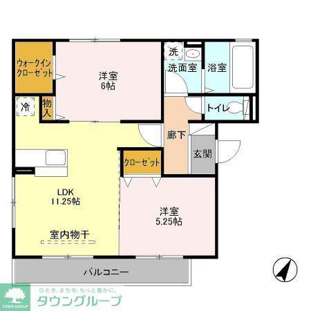 シーガル・Ⅱ(2LDK/3階)の間取り写真