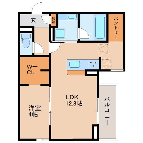 DCREST新川N(1LDK/3階)の間取り写真