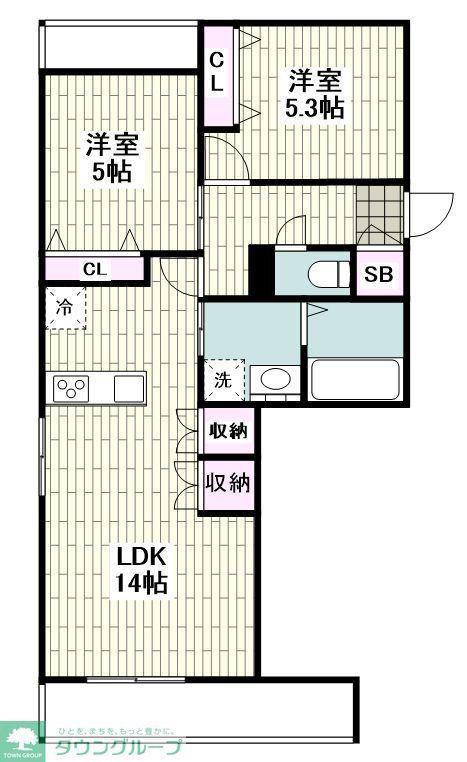 PARK VILLA M(2LDK/3階)の間取り写真