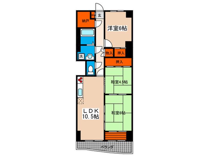 メゾン古江(3LDK/7階)の間取り写真
