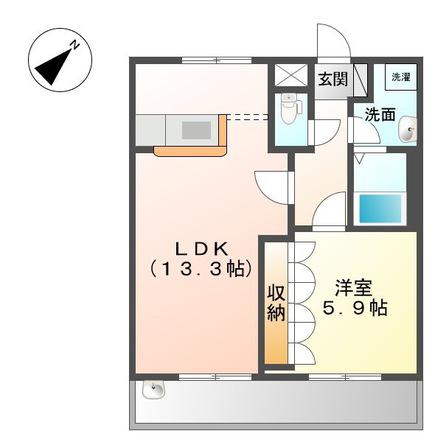 POPPY西原(1LDK/2階)の間取り写真