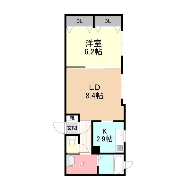 コスモ南郷(1LDK/2階)の間取り写真