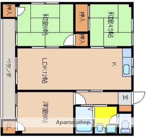 第3コーポ川越(3LDK/2階)の間取り写真
