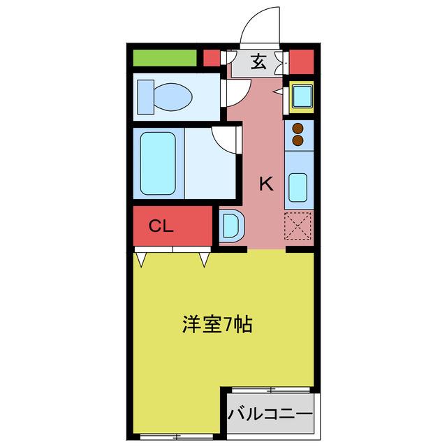 増尾マンション(1K/4階)の間取り写真