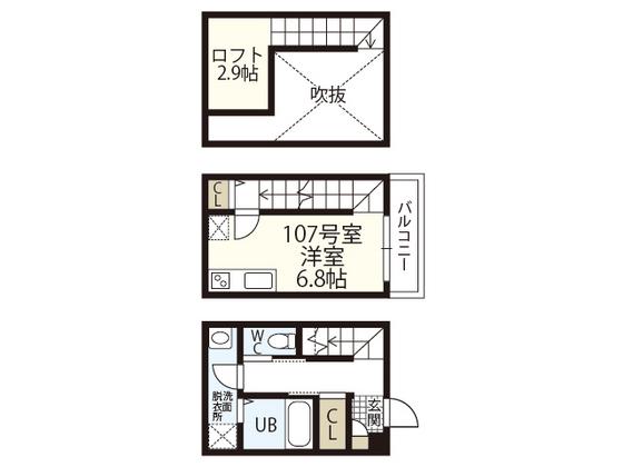 DUPLEST江波本町(ワンルーム/1階)の間取り写真