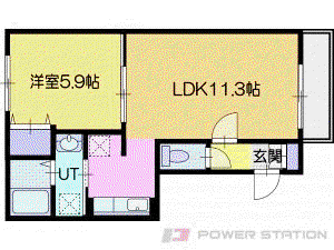 エフステージ大和(1LDK/1階)の間取り写真