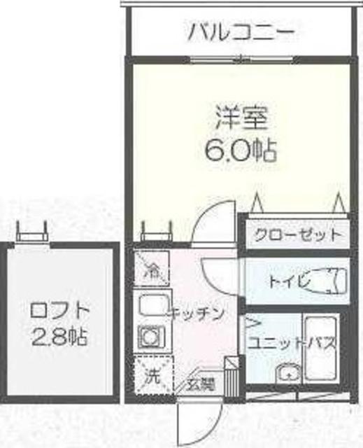 タウンフィールドA(1K/1階)の間取り写真