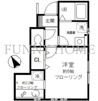 グレースM(1K/1階)の間取り写真