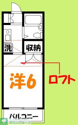 コーポ花水木(1K/2階)の間取り写真