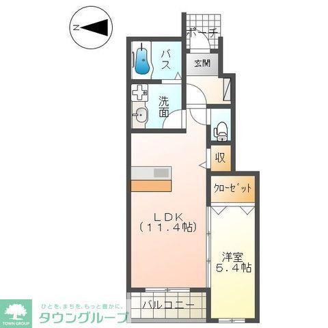 ドリームス カドミ(1LDK/1階)の間取り写真