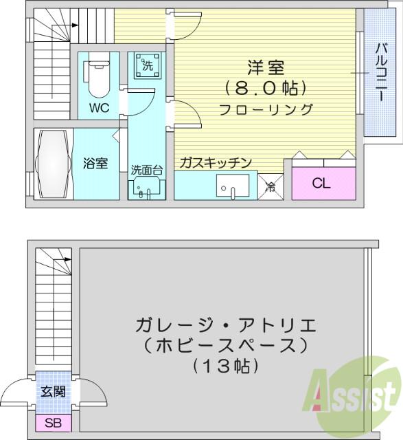 夢工房NAKANO(ワンルーム/1階)の間取り写真