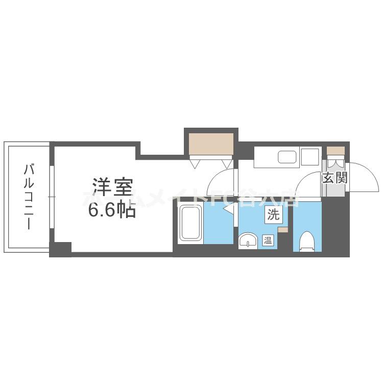 みおつくし大池橋(1K/8階)の間取り写真