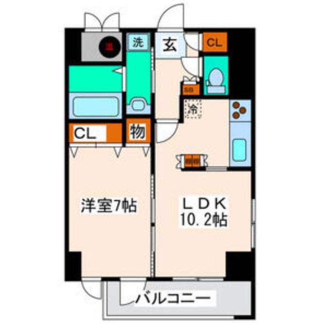 USビル(1LDK/3階)の間取り写真