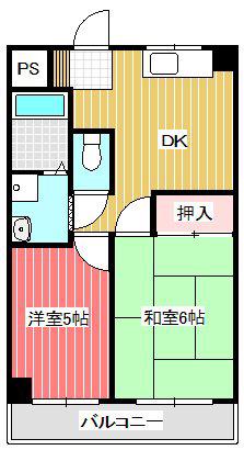 メゾン・ド・クレール(2DK/2階)の間取り写真