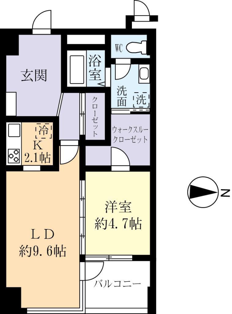つくばエクスプレス 研究学園駅 徒歩4分 9階建 築17年(1LDK/3階)の間取り写真