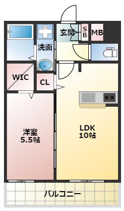 ザテラス天王寺MK(1LDK/7階)の間取り写真