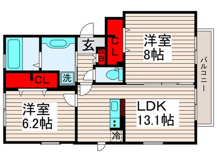 ワイスハイム(2LDK/3階)の間取り写真