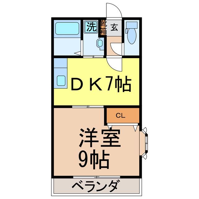 ラ・セゾン・ソレイユ(1DK/3階)の間取り写真