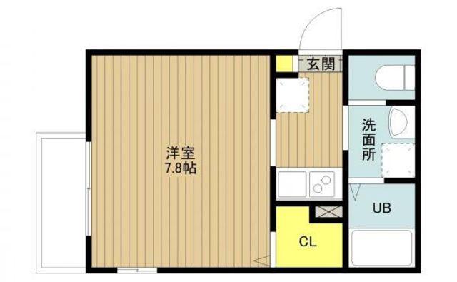 AUBE鳩ヶ谷本町(1K/2階)の間取り写真