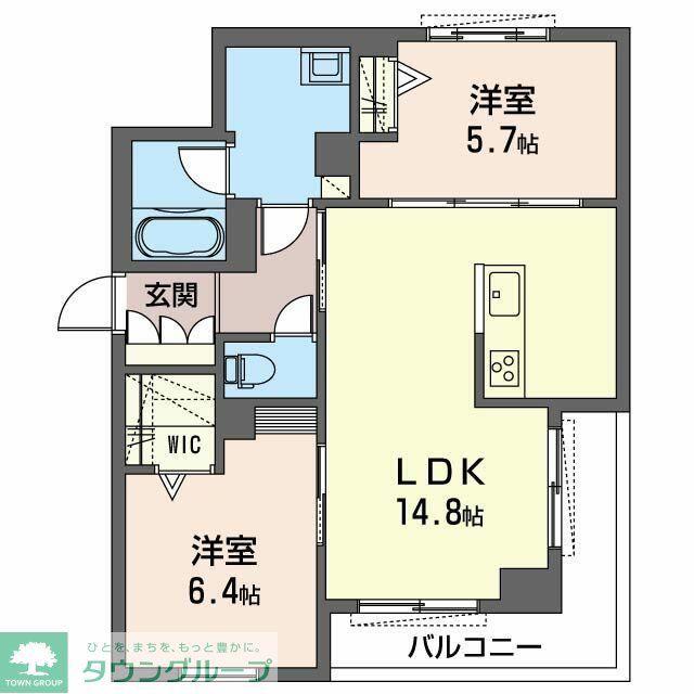 グレイスジャスティ(2LDK/3階)の間取り写真