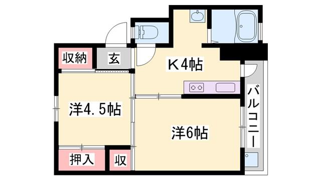 ビレッジハウス十王堂(2K/3階)の間取り写真