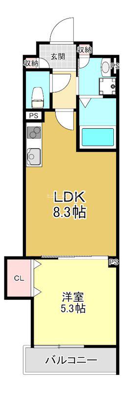 ラモーナ半田(1LDK/2階)の間取り写真