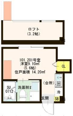 ハーモニーテラス足立III(ワンルーム/1階)の間取り写真