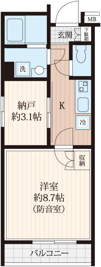 ラシクラス横浜天王町(2K/5階)の間取り写真