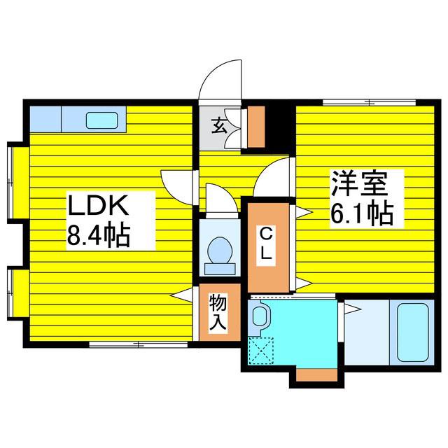 グランドール元町(1LDK/3階)の間取り写真