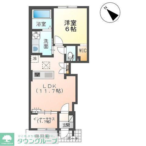 千葉市中央区大森町アパート(1LDK/1階)の間取り写真
