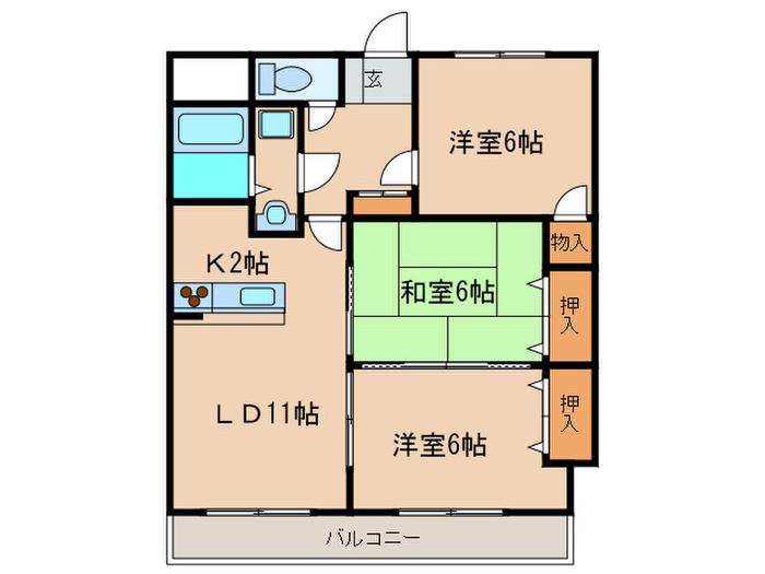 グランクリュ(3LDK/4階)の間取り写真