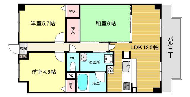 ココ西宮(3LDK/3階)の間取り写真