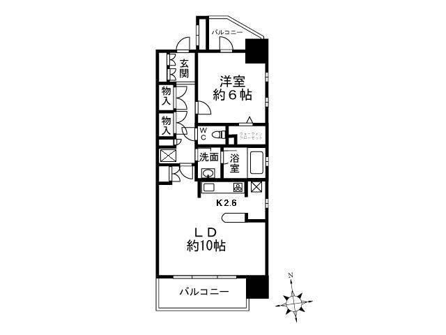 ルジェンテ白金台(1LDK/9階)の間取り写真