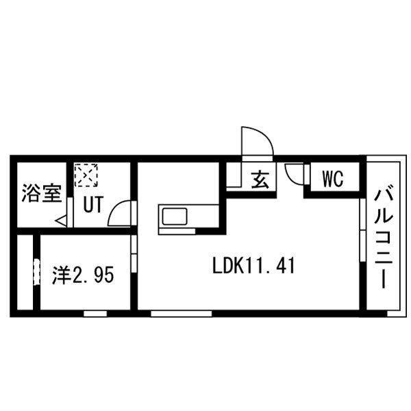 LAUREL大同町(1LDK/2階)の間取り写真
