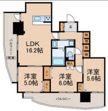 ブリリアントビューセントラルパーク(3LDK/11階)の間取り写真