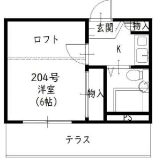 ハイツマルシェII(1K/2階)の間取り写真