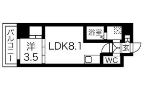 リヴィアスコウベラメール(1LDK/5階)の間取り写真