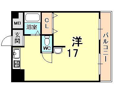 ラレジェール廣瀬(ワンルーム/3階)の間取り写真