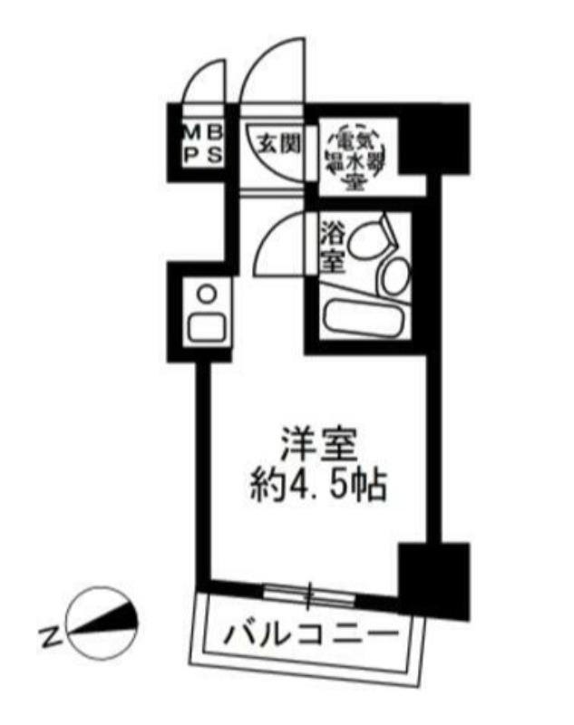 ハイツ芝大門(ワンルーム/5階)の間取り写真