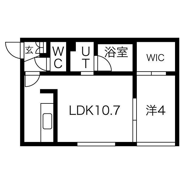 シャンテ南7条(1LDK/5階)の間取り写真