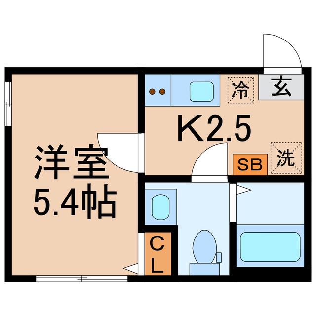 LAVIEBELLE横浜白楽(1K/1階)の間取り写真