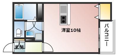 PLEIN SOLEIL 庚午北(ワンルーム/2階)の間取り写真