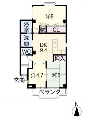 パティオ(3DK/2階)の間取り写真