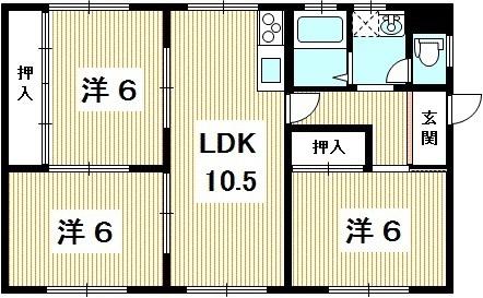 エトワール植松(3LDK/1階)の間取り写真