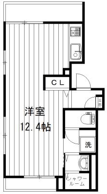 ドミール(ワンルーム/2階)の間取り写真