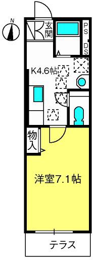 IMPRESS(1K/1階)の間取り写真