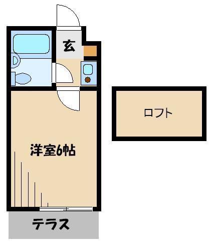 ジュネパレス北越谷第11(1K/1階)の間取り写真
