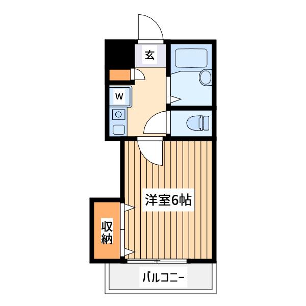 モイスペンテⅠ(1K/1階)の間取り写真