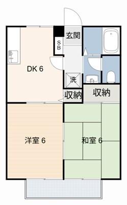 サンハイム(2DK/2階)の間取り写真