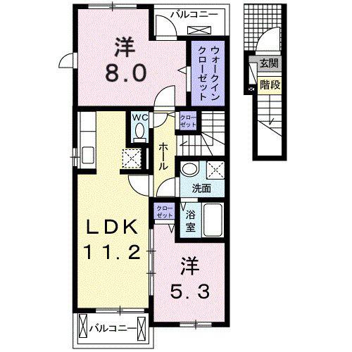 ダンデライオン(2LDK/2階)の間取り写真